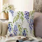 Çiçek Desenli Dijital Baskılı Raşel Kadife Yastık Kırlent Kılıfı Realhomes