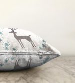 Modern Geyik Temalı Dijital Baskılı Raşel Kadife Yastık Kırlent Kılıfı Realhomes