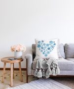 Modern Kalp Dijital Baskılı Raşel Kadife Yastık Kırlent Kılıfı Realhomes