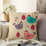 Modern Kuş Desenli Dijital Baskılı Raşel Kadife Yastık Kırlent Kılıfı Realhomes