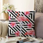 Flamingo Desenli Dijital Baskılı Raşel Kadife Yastık Kırlent Kılıfı Realhomes