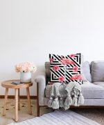 Flamingo Desenli Dijital Baskılı Raşel Kadife Yastık Kırlent Kılıfı Realhomes