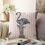 - Sonil-K-903-Gorsel1 - Realhomes  Flamingo Temalı Dijital Baskılı Raşel Kadife Yastık Kırlent Kılıfı Realhomes