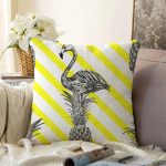 - Sonil-K-905-Gorsel1 - Realhomes  Flamingo Temalı Dijital Baskılı Raşel Kadife Yastık Kırlent Kılıfı Realhomes