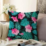 Çiçek Desenli Dijital Baskılı Raşel Kadife Yastık Kırlent Kılıfı Realhomes