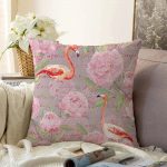 - Sonil-K-917-Gorsel1 - Realhomes  Flamingo Desenli Dijital Baskılı Raşel Kadife Yastık Kırlent Kılıfı Realhomes