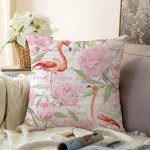 Flamingo Desenli Dijital Baskılı Raşel Kadife Yastık Kırlent Kılıfı Realhomes