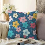 Çiçek Desenli Dijital Baskılı Raşel Kadife Yastık Kırlent Kılıfı Realhomes