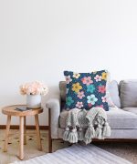 Çiçek Desenli Dijital Baskılı Raşel Kadife Yastık Kırlent Kılıfı Realhomes