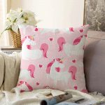Realhomes Çocuk Odası Unicorn Tasarımlı Raşel Kadife Yastık Kırlent Kılıfı Realhomes