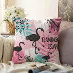 - Sonil-K-942-Gorsel1 - Realhomes  Flamingo Desenli Dijital Baskılı Raşel Kadife Yastık Kırlent Kılıfı Realhomes