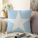 Yıldız Desenli Dijital Baskılı Dekoratif Raşel Kadife Yastık Kırlent Kılıfı Realhomes