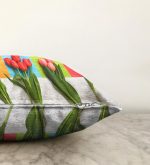 Lale Desenli Dijital Baskılı Dekoratif Raşel Kadife Yastık Kırlent Kılıfı Realhomes