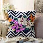 Çiçek Desen Dijital Baskılı Dekoratif Raşel Kadife Yastık Kırlent Kılıfı Realhomes