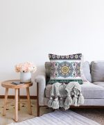 Real Homes Dijital Baskılı Dekoratif Raşel Kadife Yastık Kırlent Kılıfı Realhomes