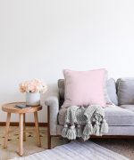 Realhomes Düz Açık Pembe Renkli Dijital Baskılı Raşel Kadife Yastık Kırlent Kılıfı Realhomes