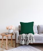 Realhomes Düz Koyu Yeşil Renkli Dijital Baskılı Raşel Kadife Yastık Kırlent Kılıfı Realhomes
