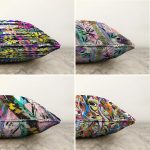 - Sonil-K4luset108-Gorsel2 - Realhomes  Sulu Boya Fırça Darbeli Geometrik Desenli Çift Taraflı 4'Lü Şönil Kırlent Kılıf Seti Realhomes