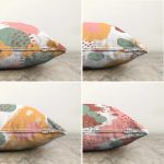 - Sonil-K4luset110-Gorsel2 - Realhomes  Çift Taraflı Modern Yağlı Boya Baskılı 4'Lü Şönil Kırlent Kılıf Seti Realhomes