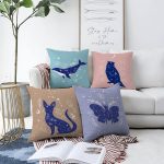 - Sonil-K4luset111-Gorsel1 - Realhomes  Çift Taraflı Soyut Sevimli Hayvan Baskılı 4'Lü Şönil Kırlent Kılıf Seti Realhomes