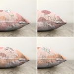 - Sonil-K4luset117-Gorsel2 - Realhomes  Pembe Zemin Üzerinde Çiçek Motifli Dekoratif Çift Taraflı 4'Lü Şönil Kırlent Kılıf Seti Realhomes