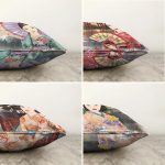 Çift Taraflı Sulu Boya Japon Kızlar Tasarımlı 4'Lü Şönil Kırlent Kılıf Seti Realhomes