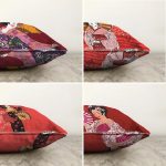 - Sonil-K4luset133-Gorsel2 - Realhomes  Çift Taraflı Kırmız Japon Kızlar Tasarımlı 4'Lü Dekoratif Şönil Kırlent Kılıf Seti Realhomes