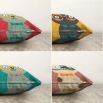 - Sonil-K4luset141-Gorsel2 - Realhomes Çift Taraflı Renkli Sevimli Kedicik Baskılı 4'Lü Şönil Kırlent Kılıf Seti Realhomes