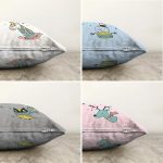 Çift Taraflı Kış Mevsimi Temalı Sevimli Hayvan Tasarımlı 4'Lü Şönil Kırlent Kılıf Seti Realhomes