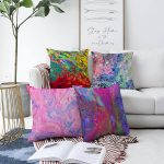 - Sonil-K4luset174-Gorsel1 - Realhomes  Çift Taraflı Sulu Boya Ebru Sanatı Tasarımlı 4'Lü Şönil Kırlent Kılıf Seti Realhomes