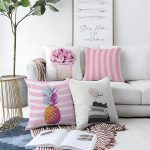 - Sonil-K4luset227-Gorsel1 - Realhomes  Realhomes Çift Taraflı Pembe Beyaz Çizgili Konsept 4'lü Modern Şönil Yastık Kırlent Kılıf Seti Realhomes