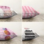 - Sonil-K4luset227-Gorsel2 - Realhomes  Realhomes Çift Taraflı Pembe Beyaz Çizgili Konsept 4'lü Modern Şönil Yastık Kırlent Kılıf Seti Realhomes