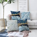 - Sonil-K4luset234-Gorsel1 - Realhomes  Realhomes Çift Taraflı Mavi Mermer Kombinli 4'lü Şönil Yastık Kırlent Kılıf Seti Realhomes