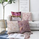 - Sonil-K4luset235-Gorsel1 - Realhomes  Realhomes Çift Taraflı Renkli Mermer Kombinli 4'lü Şönil Yastık Kırlent Kılıf Seti Realhomes