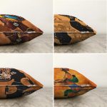 Realhomes Çift Taraflı Afrika Bayan Temalı Modern Dekoratif 4'lü Şönil Yastık Kırlent Kılıf Seti Realhomes