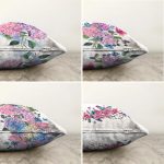 - Sonil-K4luset246-Gorsel2 - Realhomes Realhomes Çift Taraflı Ortanca Çiçeği Motifli Modern 4'lü Kombin Şönil Yastık Kırlent Kılıf Seti Realhomes