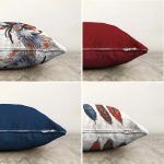 - Sonil-K4luset249-Gorsel2 - Realhomes  Realhomes Çift Taraflı Modern Renkli Tüy Motifli Dekoratif 4'lü Şönil Kırlent Yastık Kılıf Seti Realhomes