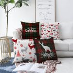 - Sonil-K4luset251-Gorsel1 - Realhomes Realhomes Çift Taraflı Merry Christmas Temalı Geyik Motifli 4'lü Şönil Yastık Kırlent Kılıf Seti Realhomes