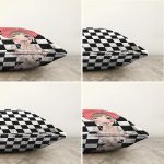 - Sonil-K4luset259-Gorsel2 - Realhomes Realhomes Çift Taraflı Siyah Beyaz Damalı Kız Motifli 4'lü Modern Şönil Kırlent Kılıf Seti Realhomes