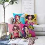 - Sonil-K4luset270-Gorsel1 - Realhomes  Realhomes Çift Taraflı 4'lü Fashion Girl Konseptli Dekoratif Şönil Yastık Kırlent Kılıf Seti Realhomes