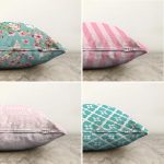 - Sonil-K4luset271-Gorsel2 - Realhomes Realhomes Çift Taraflı Pembe ve Mint Yeşili Konseptli Dekoratif 4'lü Şönil Yastık Kırlent Kılıf Seti Realhomes