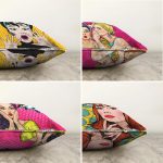 Fashion Girl 4'lü Çift Taraflı Şönil Yastık Kırlent Kılıf Seti Realhomes