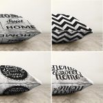 - Sonil-K4luset291-Gorsel2 - Realhomes  Siyah Zemin Home Sweet 4'lü Çift Taraflı Şönil Yastık Kırlent Kılıf Seti Realhomes