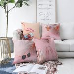 - Sonil-K4luset292-Gorsel1 - Realhomes  Pembe Zemin Dekoratif 4'lü Çift Taraflı Şönil Yastık Kırlent Kılıf Seti Realhomes