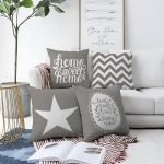 - Sonil-K4luset293-Gorsel1 - Realhomes  Gri Zemin Home Sweet 4'lü Çift Taraflı Şönil Yastık Kırlent Kılıf Seti Realhomes