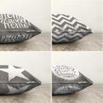 - Sonil-K4luset293-Gorsel2 - Realhomes  Gri Zemin Home Sweet 4'lü Çift Taraflı Şönil Yastık Kırlent Kılıf Seti Realhomes