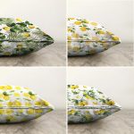 Çeşitli Limon Tasarımlı 4'lü Çift Taraflı Şönil Kırlent Kılıf Seti Realhomes