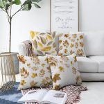 Altın Varaklı Dekoratif 4'lü Çift Taraflı Şönil Yastık Kırlent Kılıf Seti Realhomes