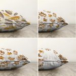 Altın Varaklı Dekoratif 4'lü Çift Taraflı Şönil Yastık Kırlent Kılıf Seti Realhomes