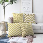 - Sonil-K4luset302-Gorsel1 - Realhomes  Altın Varaklı Geometrik 4'lü Çift Taraflı Şönil Yastık Kırlent Kılıf Seti Realhomes